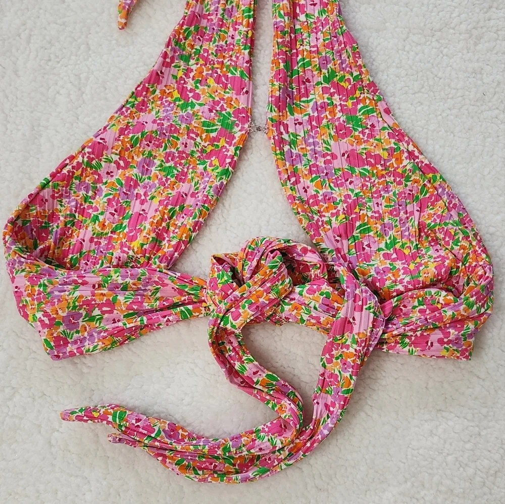 New!For Love and Lemons Dixie Wrapped Swim Bikini‎ Top